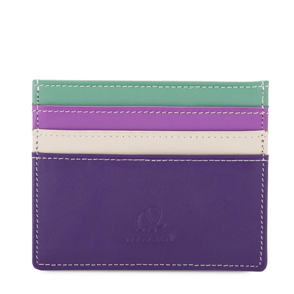 3903 Multi-Color Leather Credit Card Holder | 3 Card Slots & ID Window